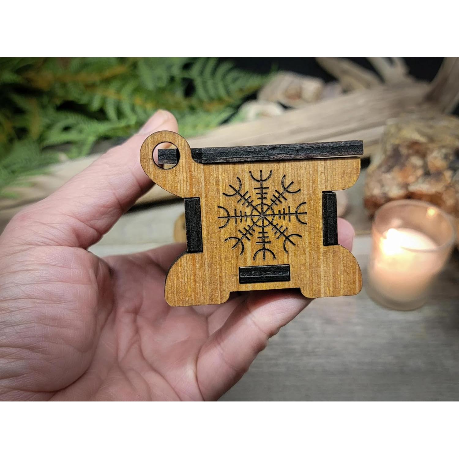 Juego de Runas Vikingas de Roble - 25 Piezas con Caja