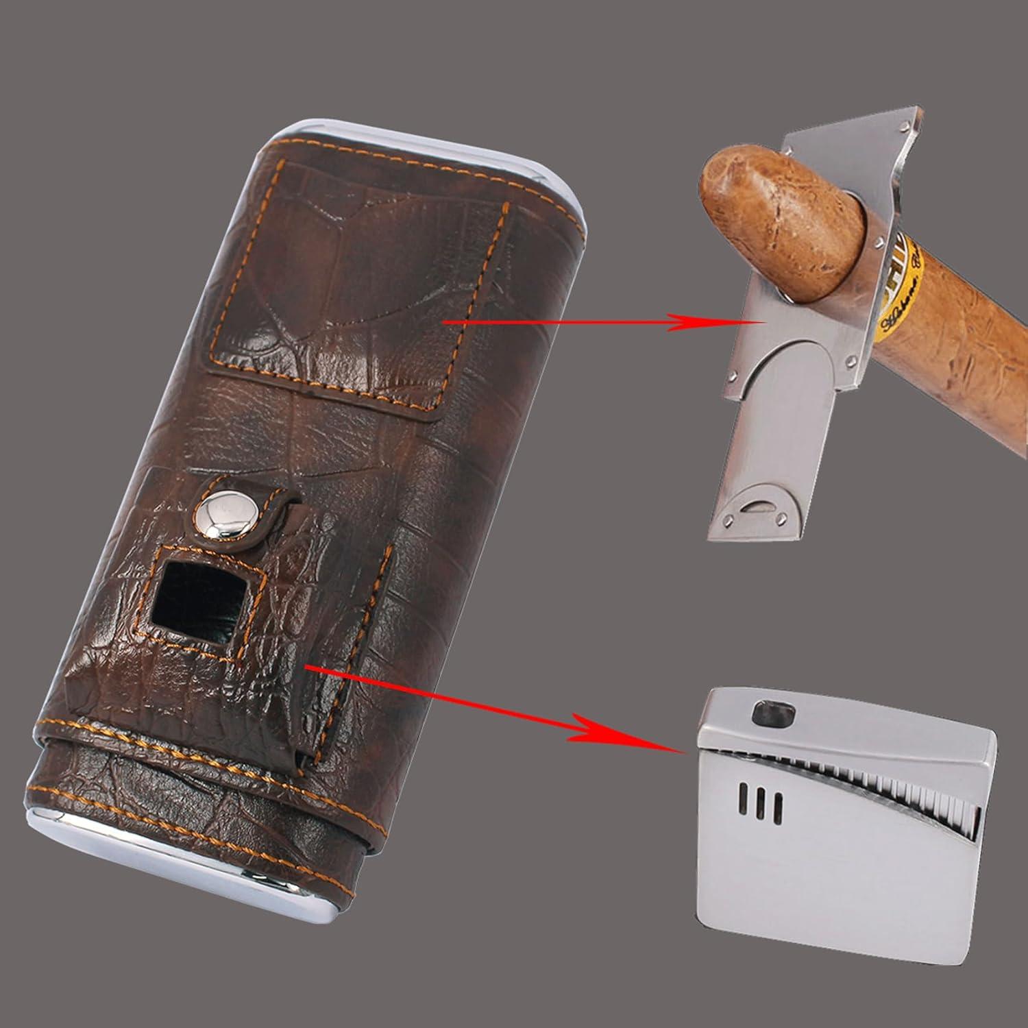 Estuche de Cigarros de Lujo AMANCY en Cuero con Encendedor