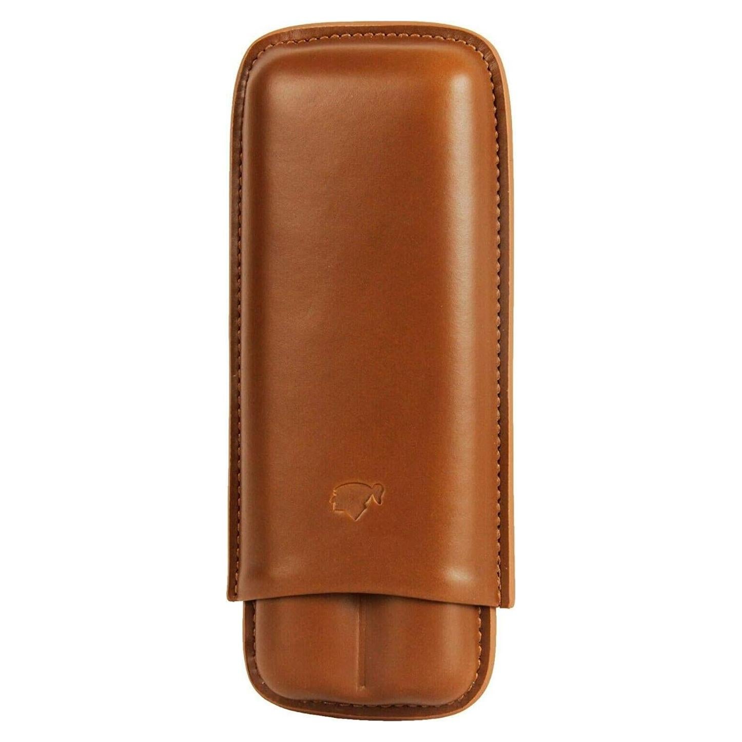 Estuche de Cigarros de Cuero PU Marrón 2 Ct para Viaje