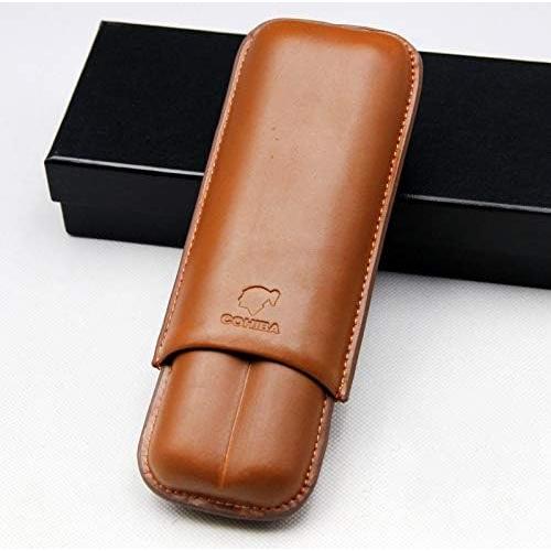 Estuche de Cigarros de Cuero PU Marrón 2 Ct para Viaje
