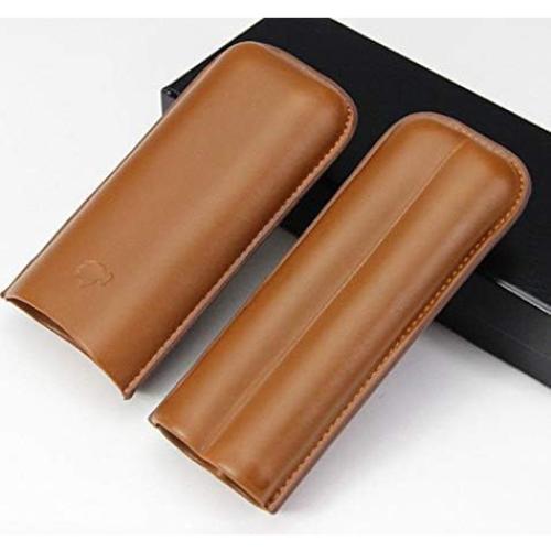 Estuche de Cigarros de Cuero PU Marrón 2 Ct para Viaje