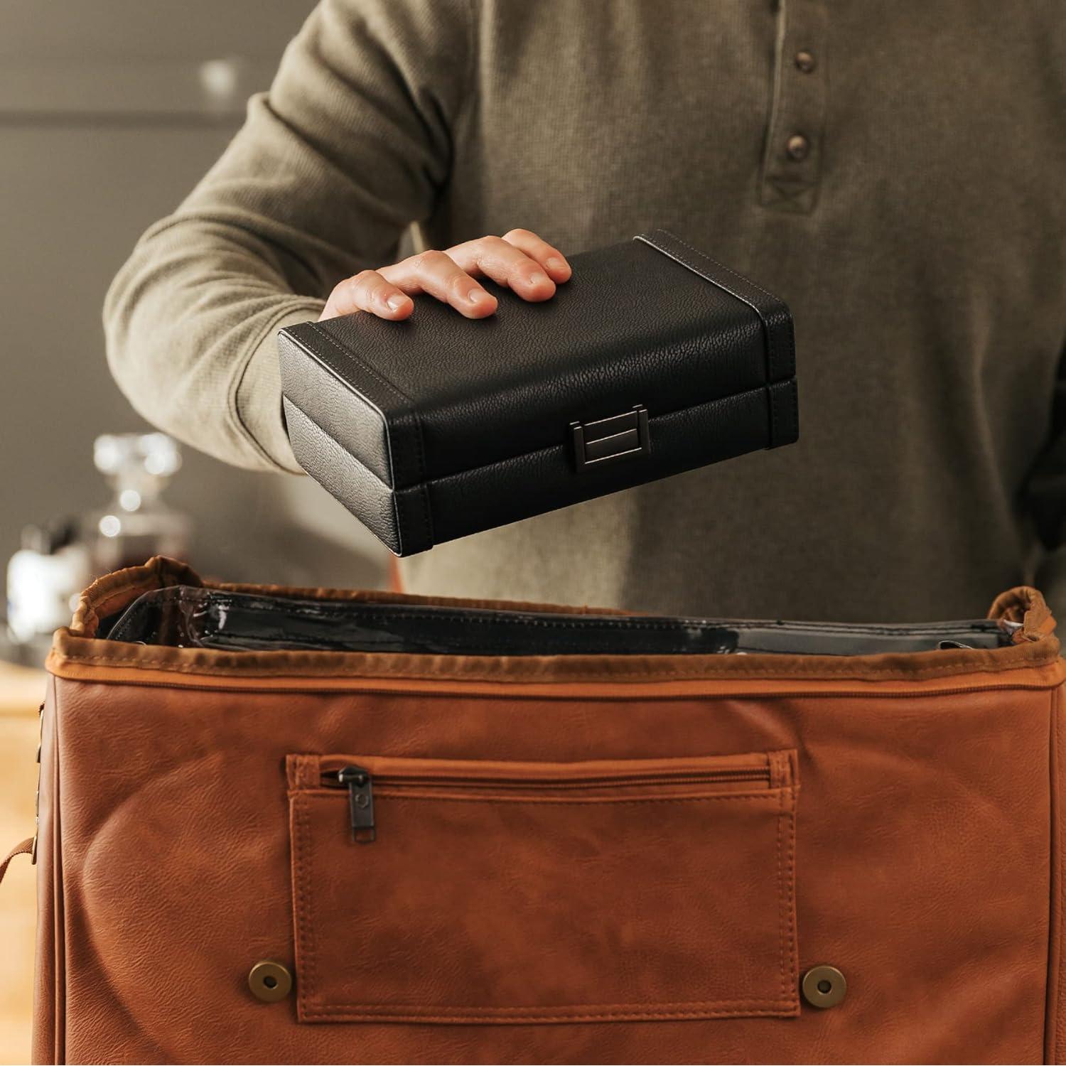 Caja de Viaje para 8 Puros CASE ELEGANCE Negro con Cedro