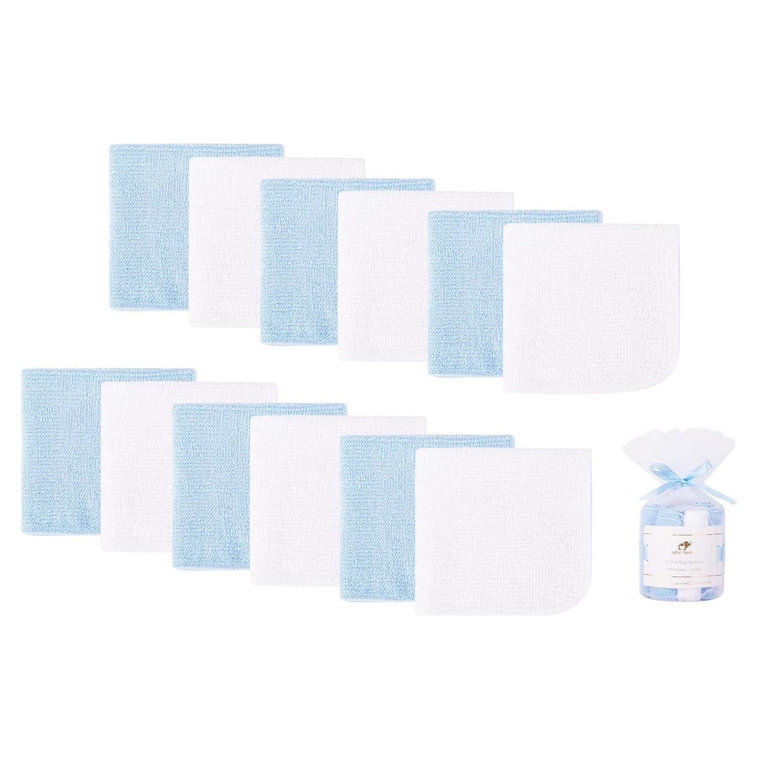 Paquete de 12 Toallitas de Algodón BEBE FAVOUR 19.8x19.8 cm