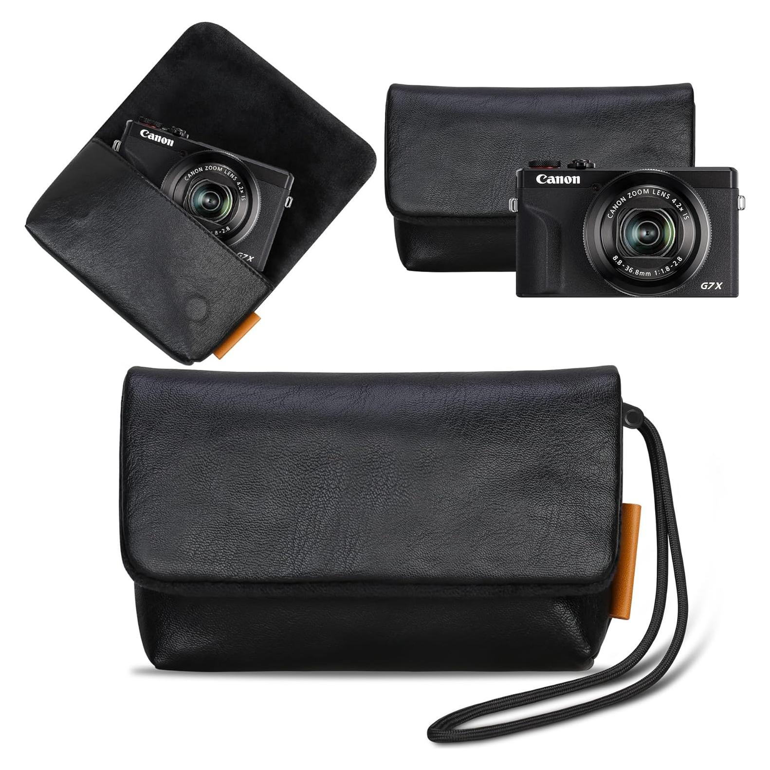 Bolsa de cámara Lacdo para Canon G7 X Mark III/II, negra