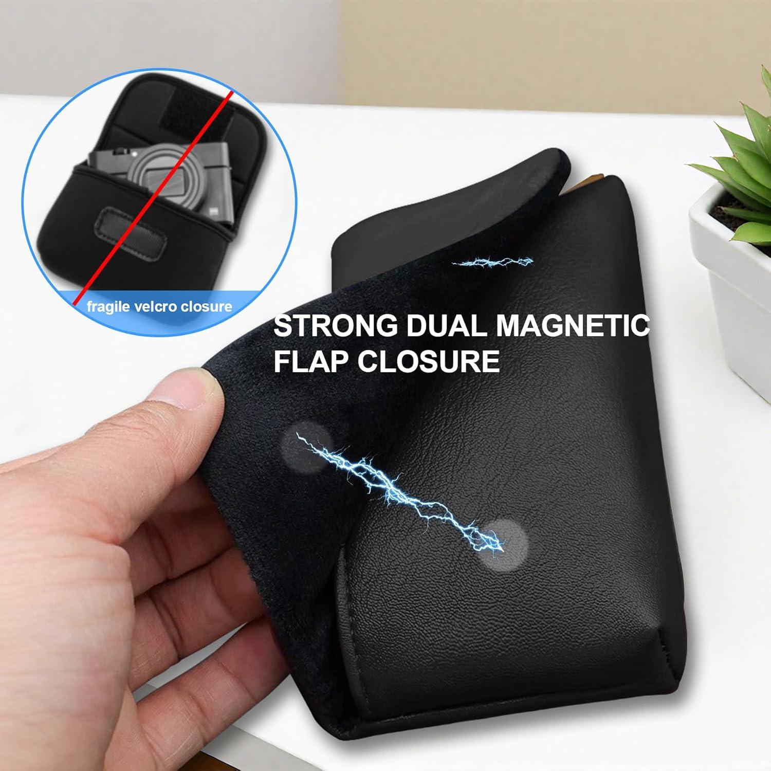 Bolsa de cámara Lacdo para Canon G7 X Mark III/II, negra