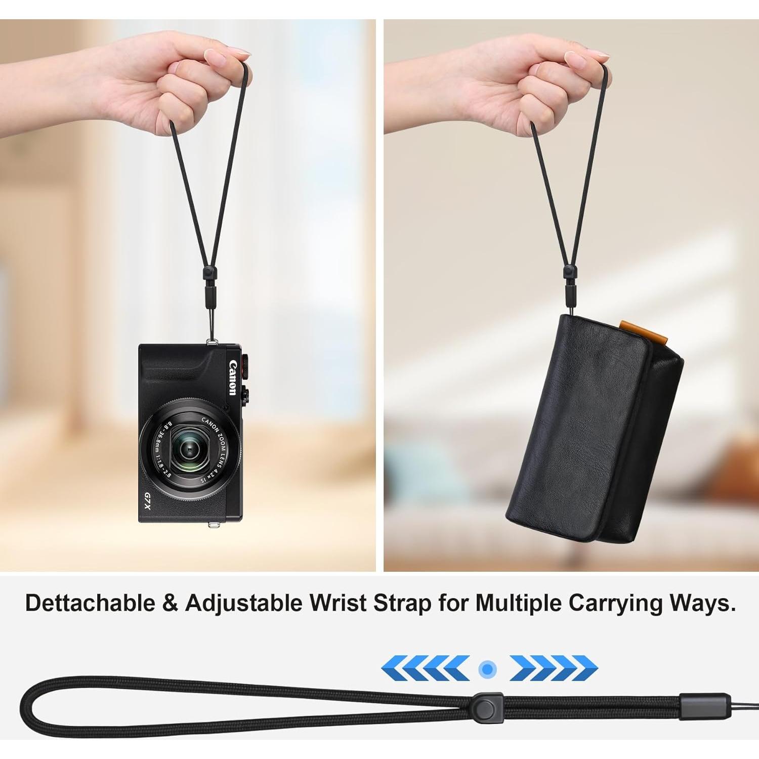 Bolsa de cámara Lacdo para Canon G7 X Mark III/II, negra