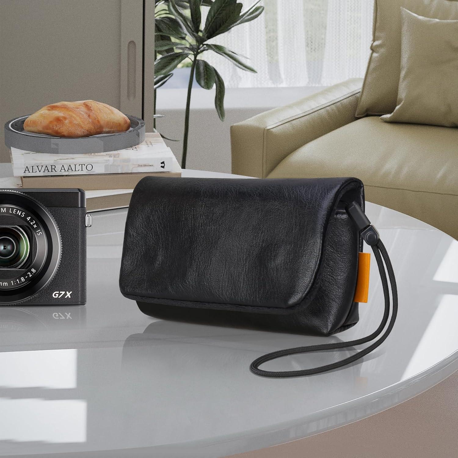 Bolsa de cámara Lacdo para Canon G7 X Mark III/II, negra