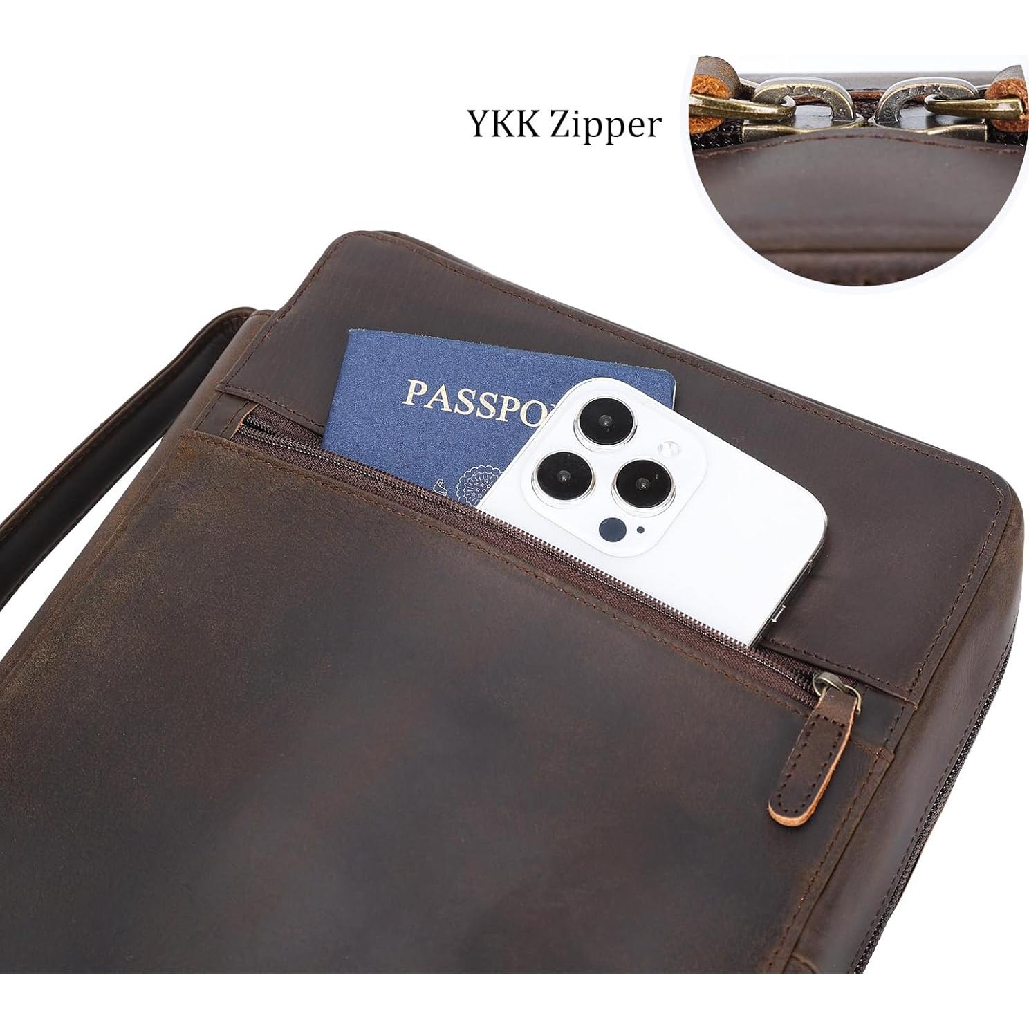 Funda de Biblia de Cuero Polare Marrón Oscuro 28x21 cm