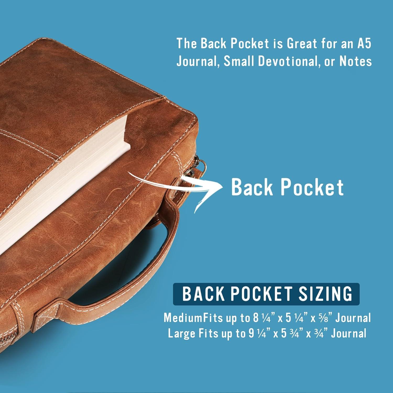 Cubierta de Biblia de Cuero Hunter & Scribe Grande Marrón Claro