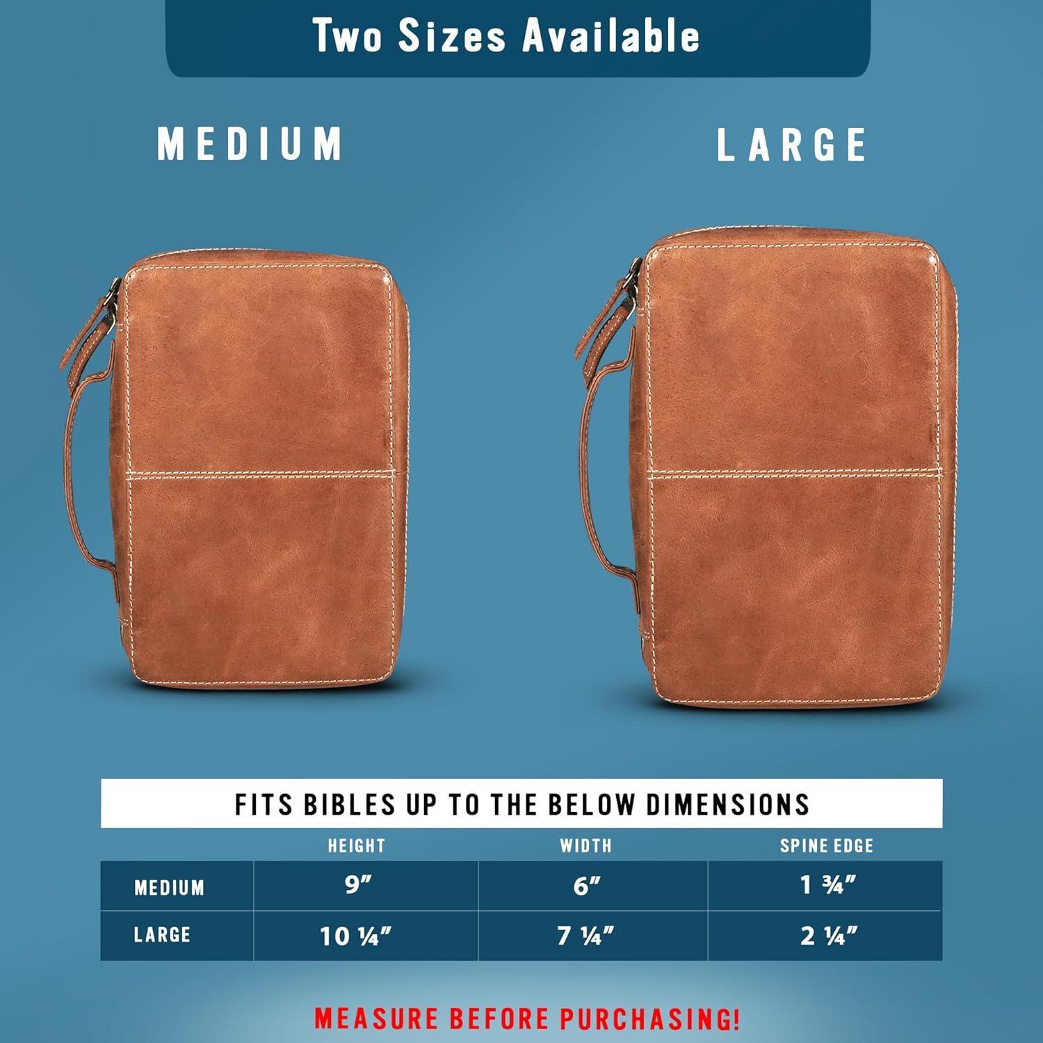 Cubierta de Biblia de Cuero Hunter & Scribe Grande Marrón Claro