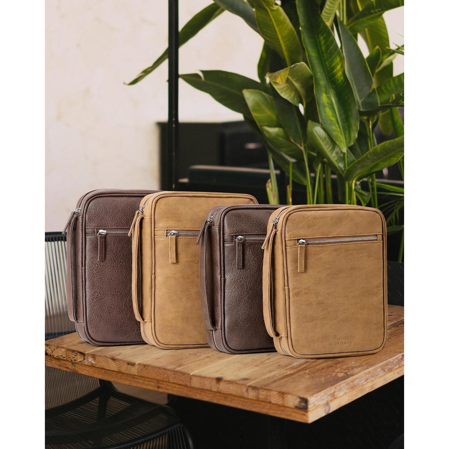 Funda de Biblia GLORIEROO Cuero Sintético Marrón Oscuro