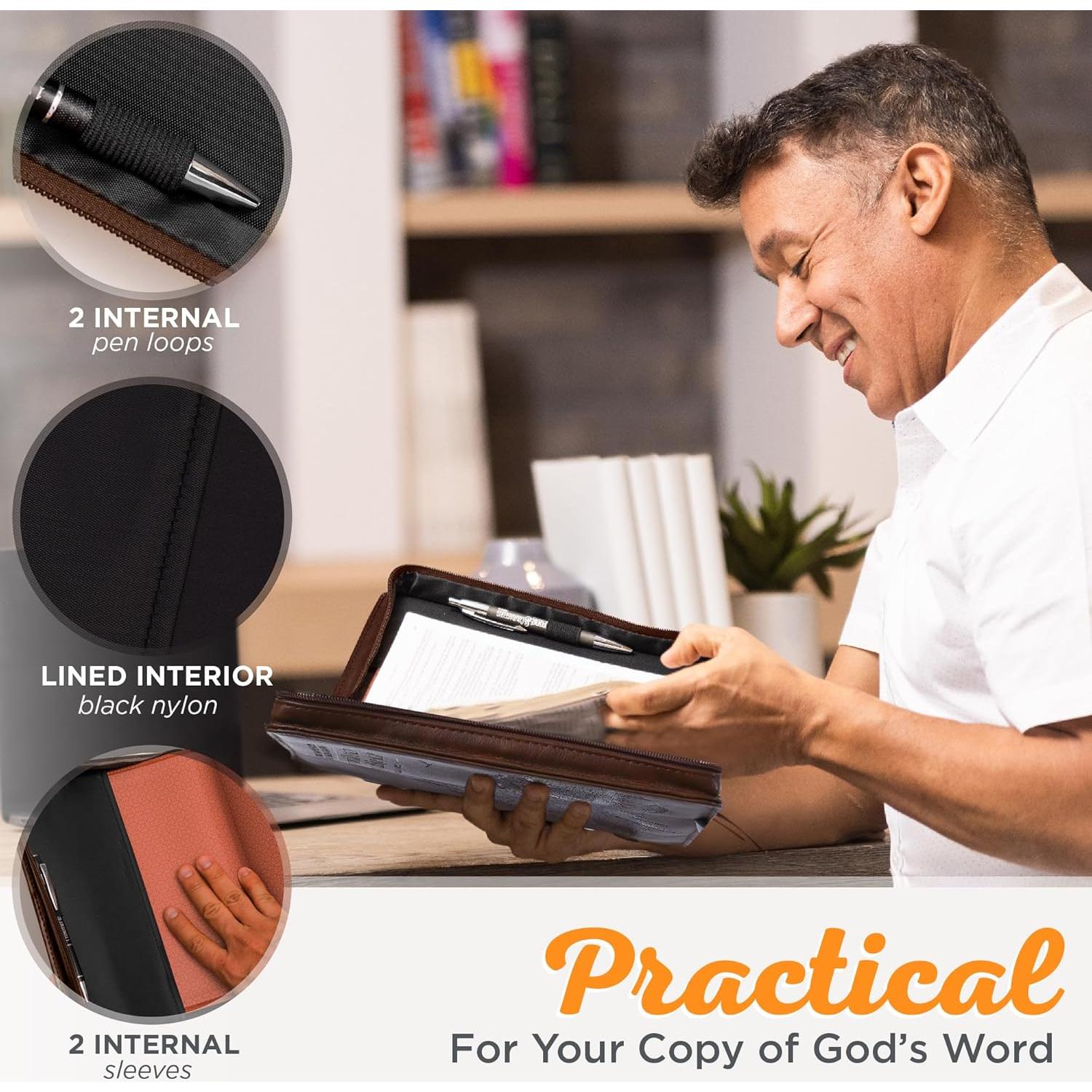 Cubierta de Biblia Grande Christian Art Gifts Cuero Sintético