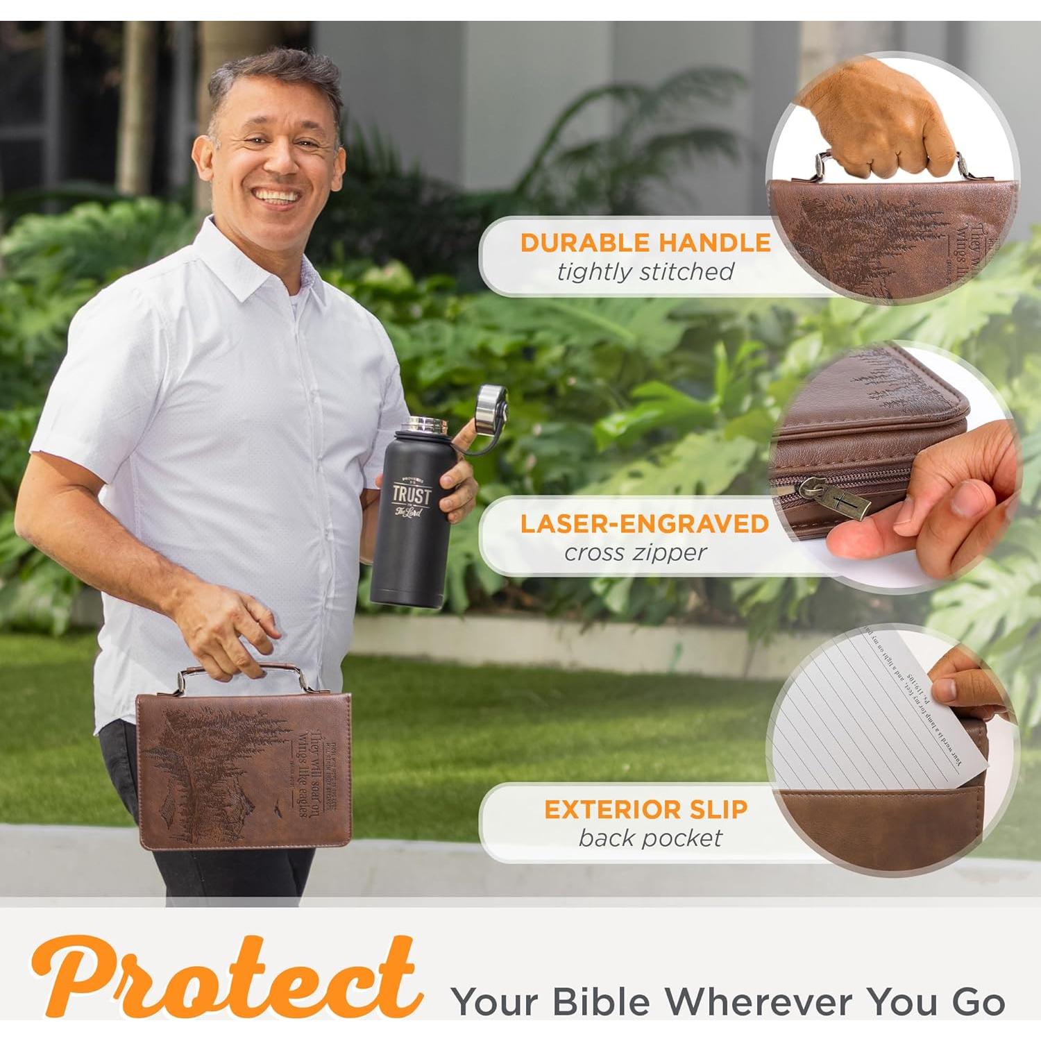 Cubierta de Biblia Grande Christian Art Gifts Cuero Sintético