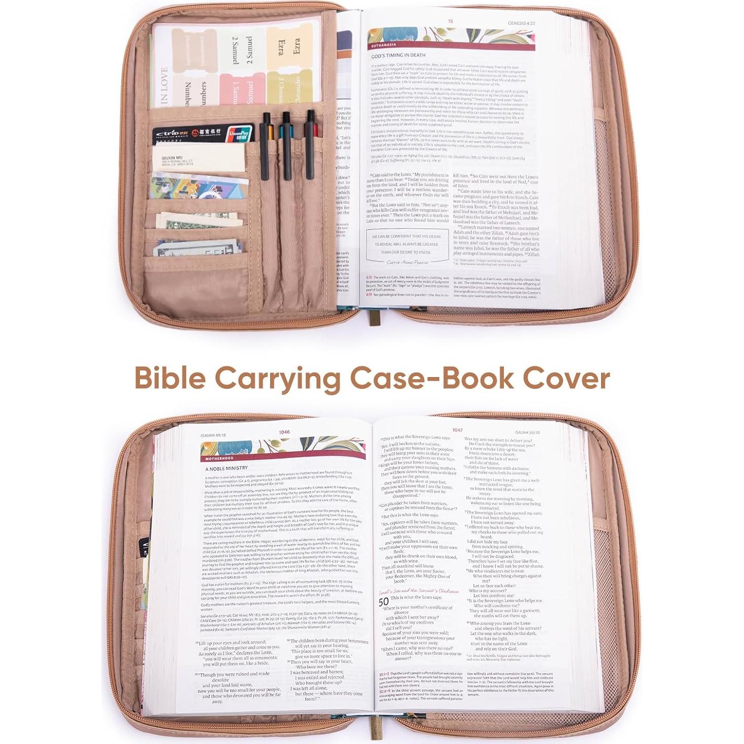 Funda de Biblia Aplufine de Cuero PU Marrón - Tamaños M y L