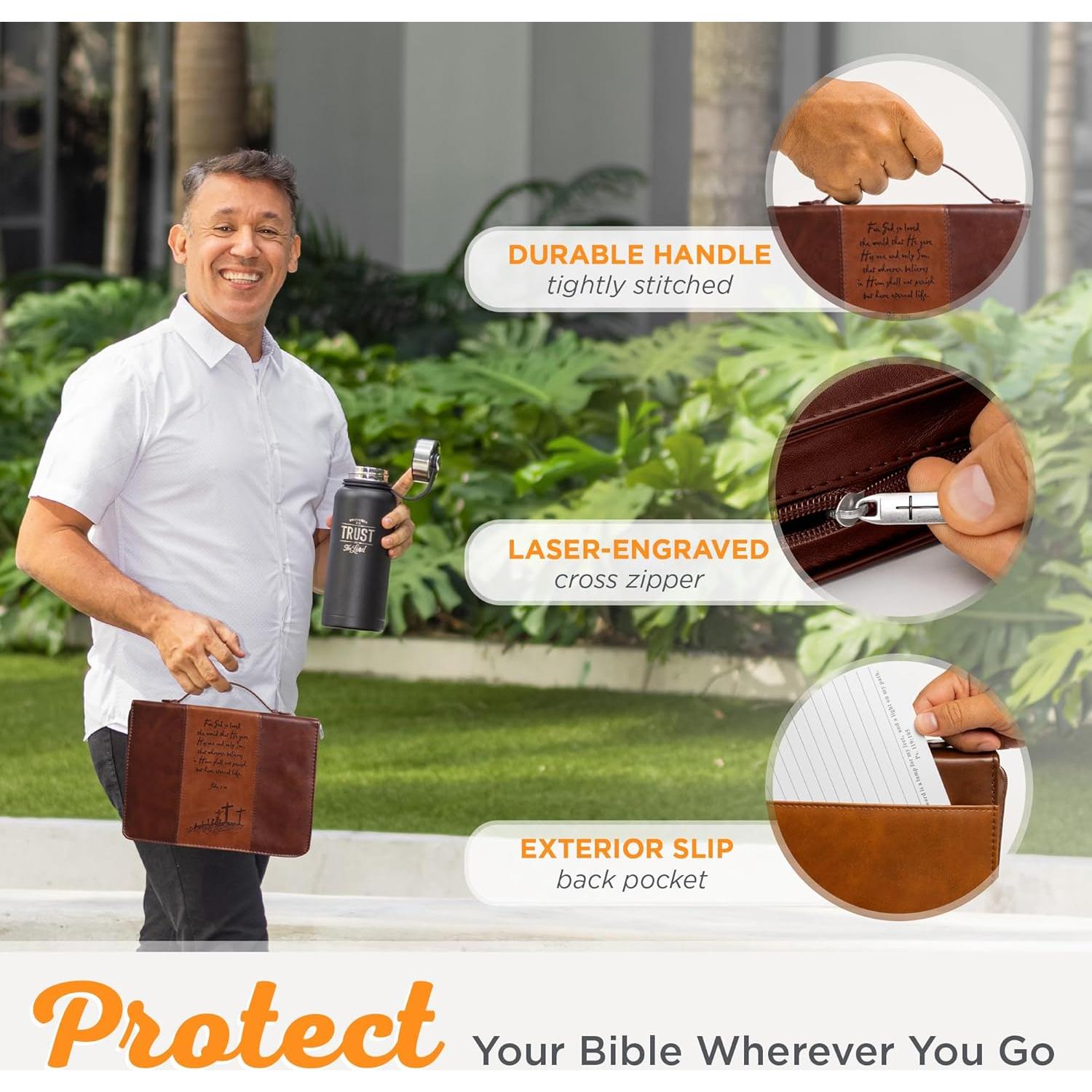 Cubierta de Biblia Mediana Christian Art Gifts Cuero Sintético