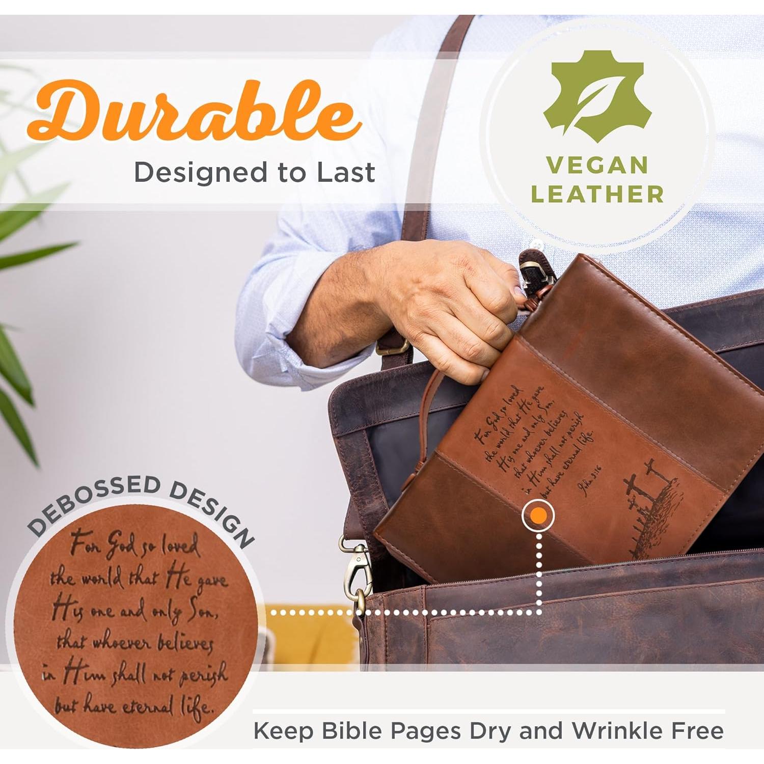 Cubierta de Biblia Mediana Christian Art Gifts Cuero Sintético