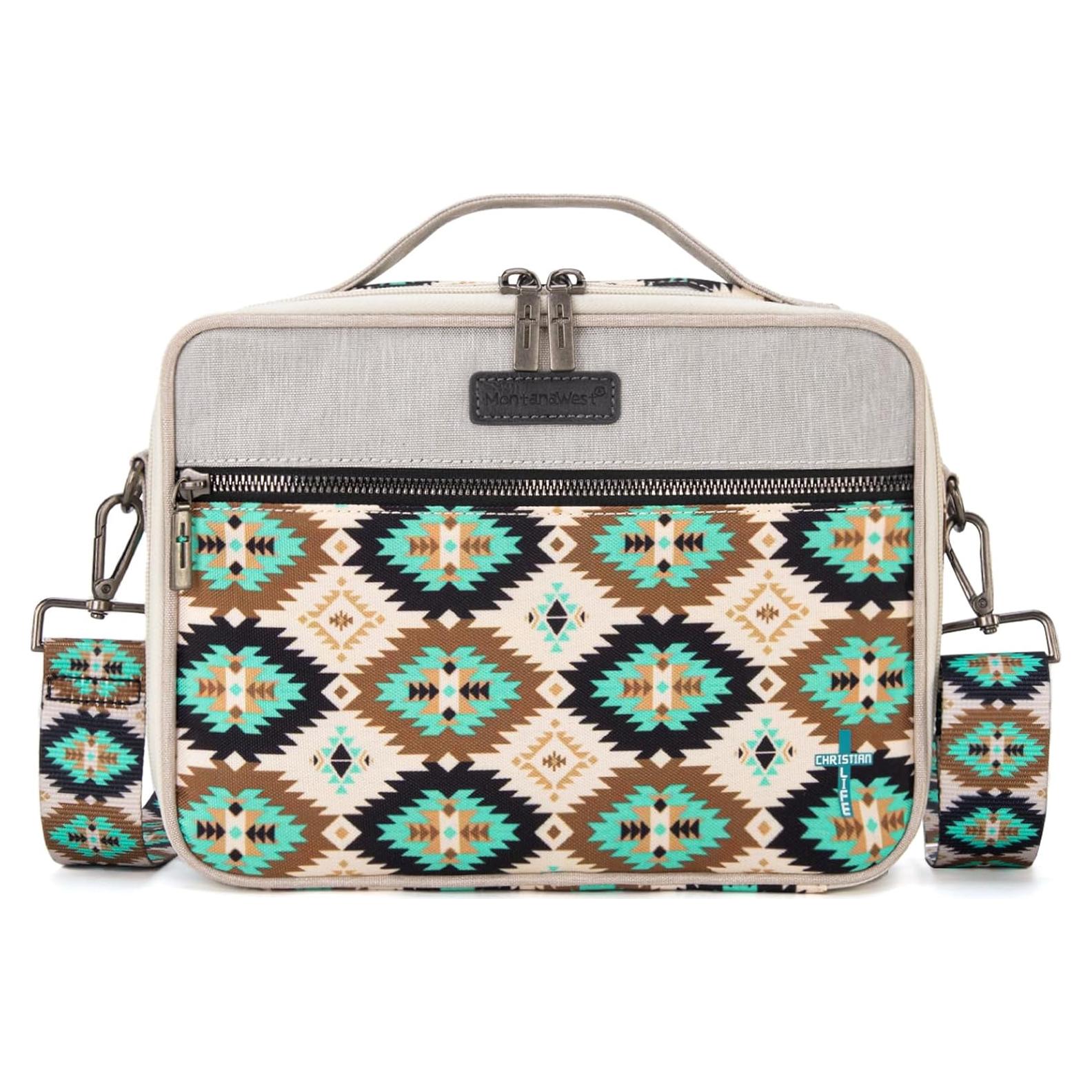 Cubierta de Biblia Montana West Verde con Marcador de Cuero