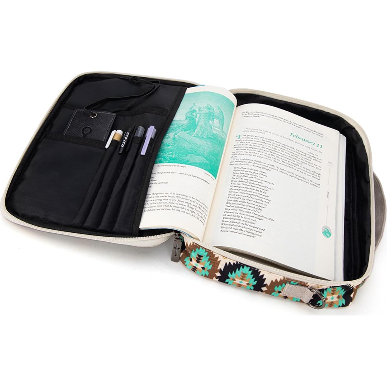 Cubierta de Biblia Montana West Verde con Marcador de Cuero