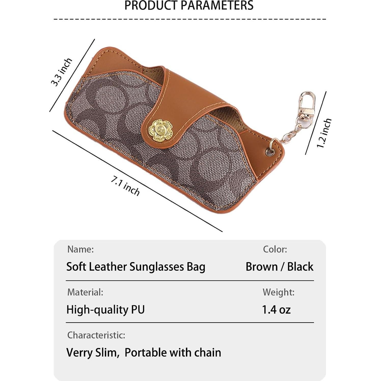 Estuche para Gafas de Sol Kytasryl de Cuero PU Marrón Amarillo