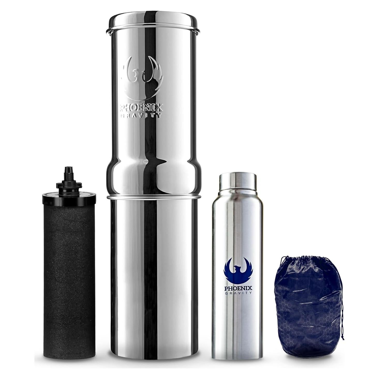 Filtro de Agua Gravity Phoenix 1 Litro Acero Inoxidable NSF