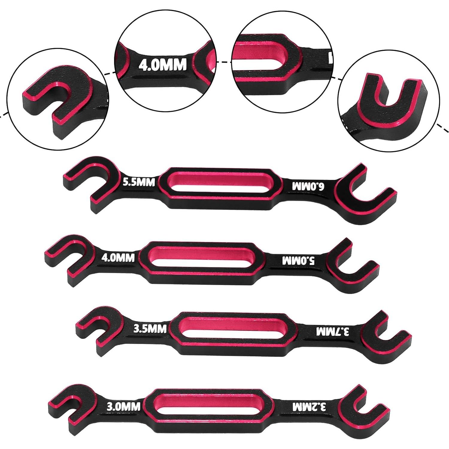 Juego de 4 Llaves RCenjoy 3.0-6.0mm para Coche y Barco RC