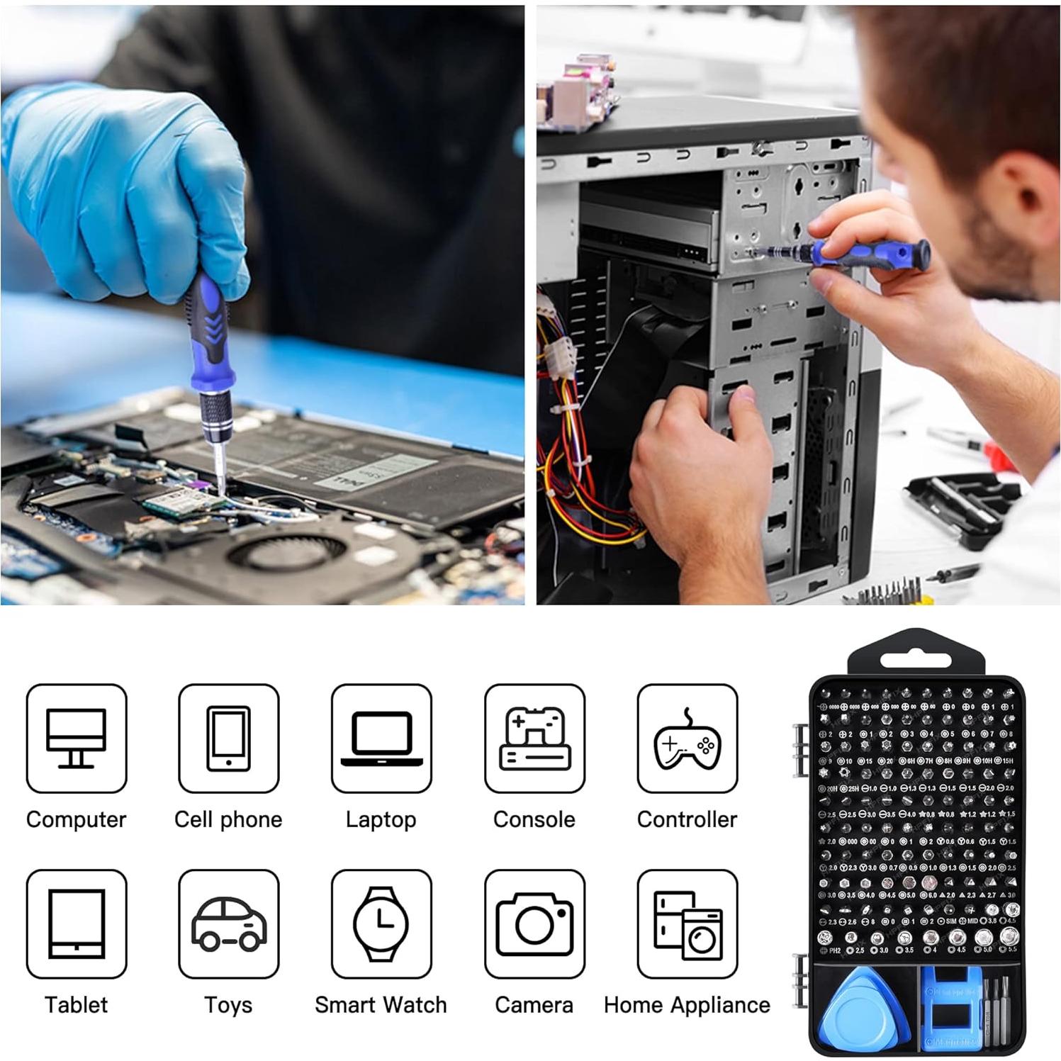 Juego de Destornilladores de Precisión HPFIX 124 Piezas con 101 Puntas