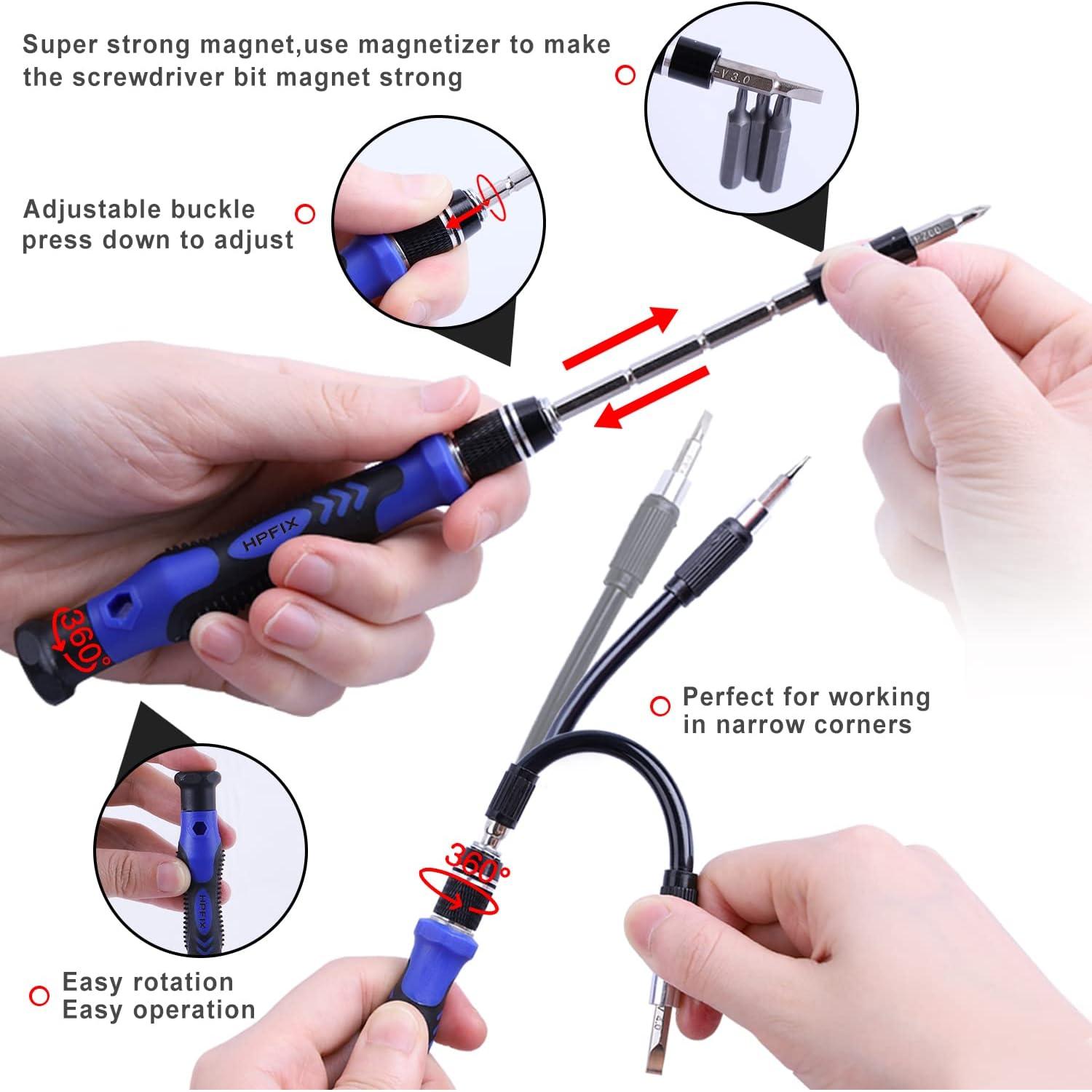 Juego de Destornilladores de Precisión HPFIX 124 Piezas con 101 Puntas