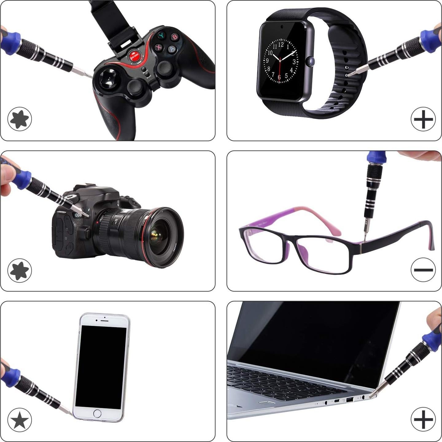 Juego de Destornilladores de Precisión HPFIX 124 Piezas con 101 Puntas