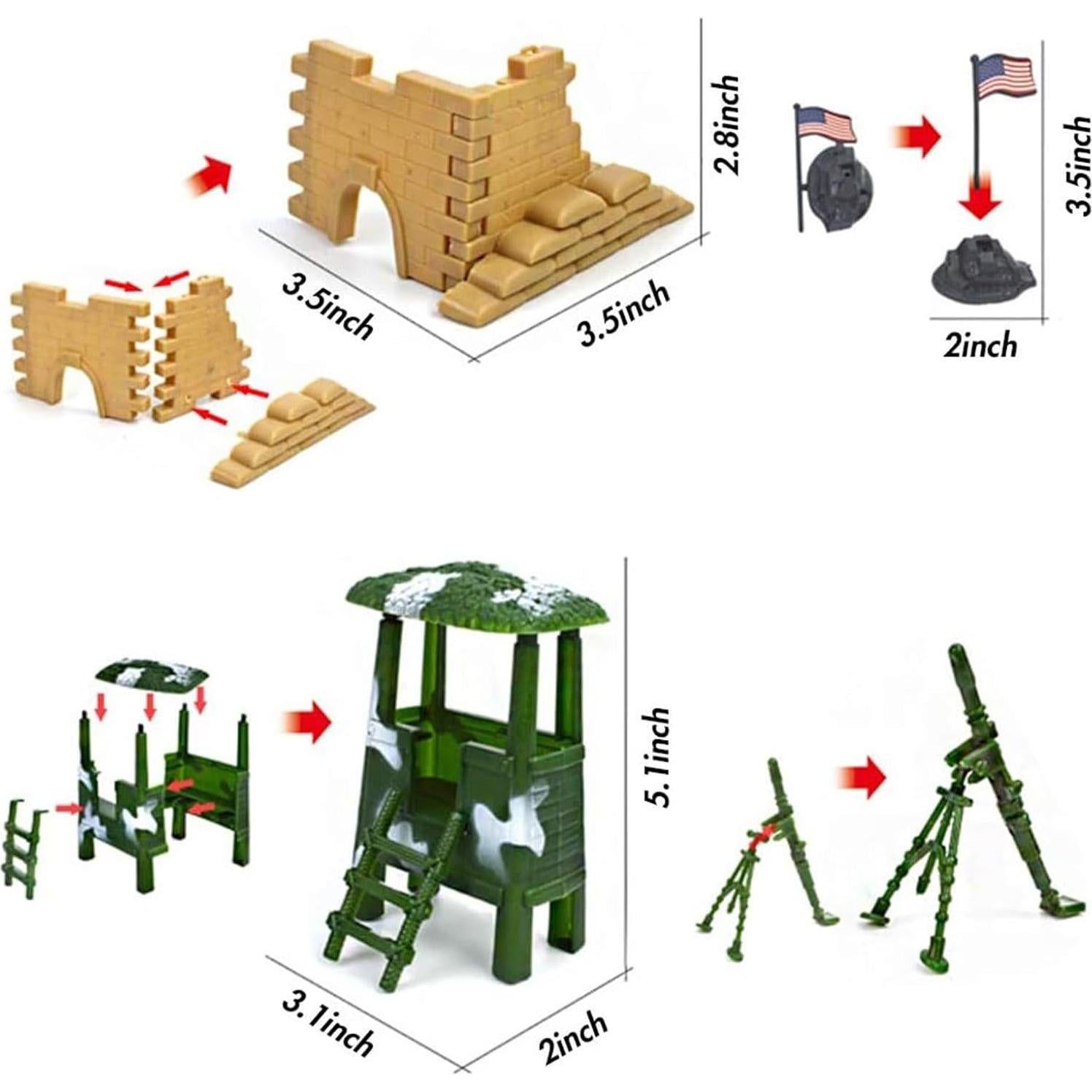 Conjunto de Soldados 3 Nutrias 250 Piezas con Accesorios