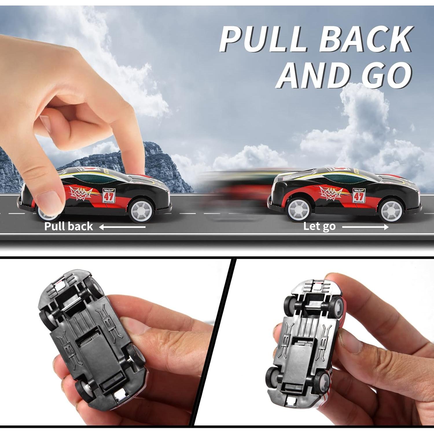 Paquete de 28 coches de retroceso Benzem 6.86 cm para niños