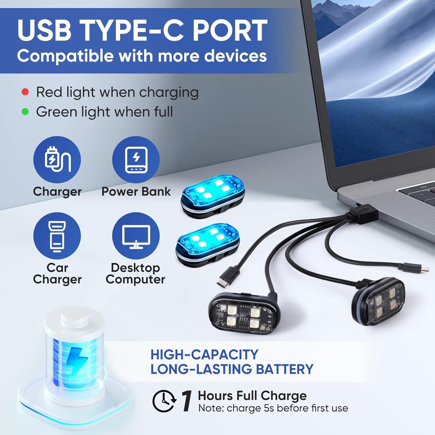 Luces Estroboscópicas LED Inalámbricas Aukmak 4 LEDs 8 Colores