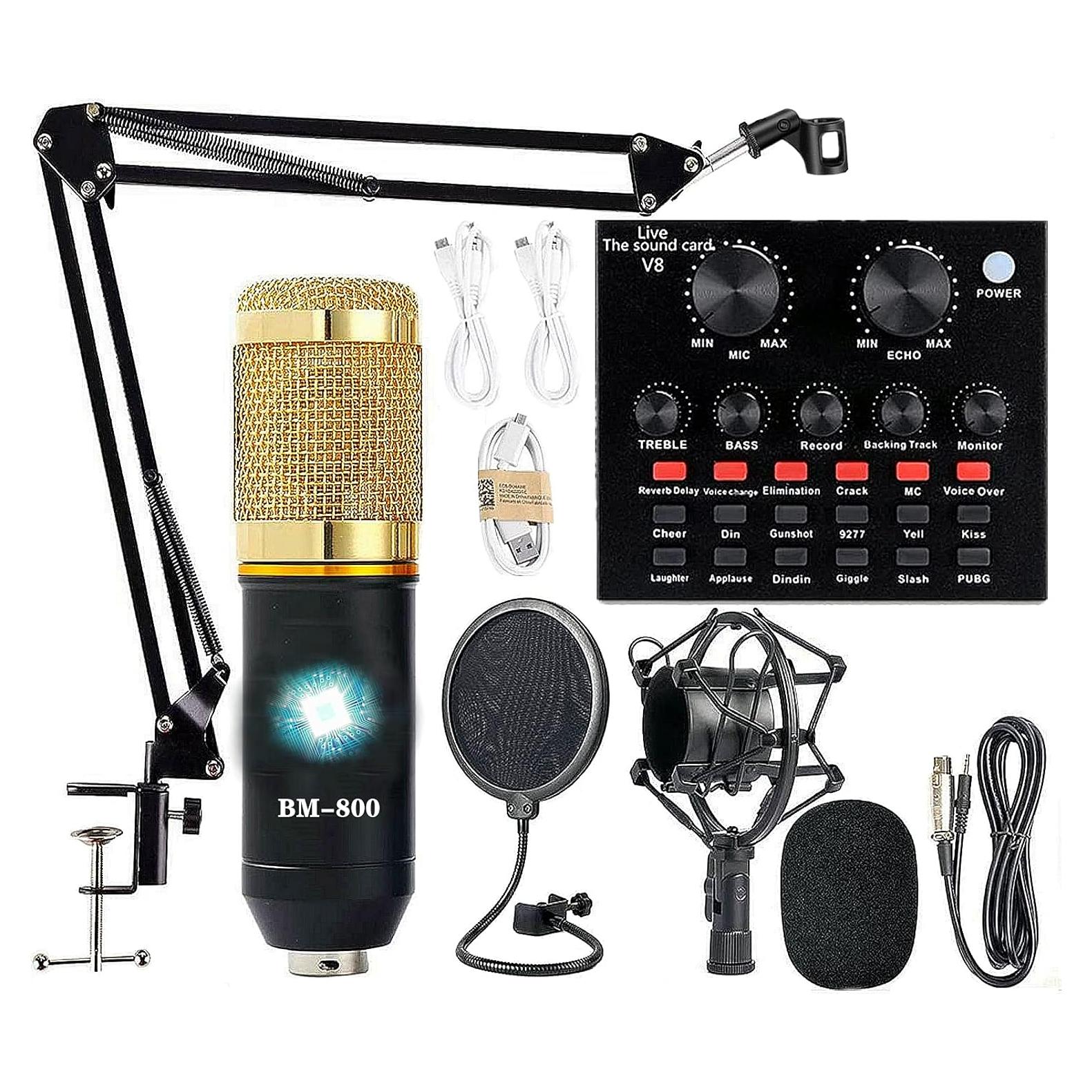 Paquete de Podcast BM-800 con Interfaz de Audio AM100-V8