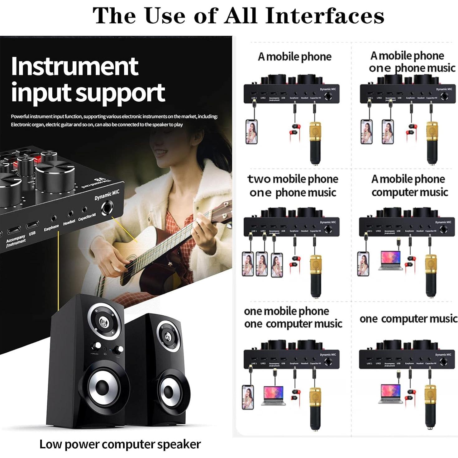 Paquete de Podcast BM-800 con Interfaz de Audio AM100-V8