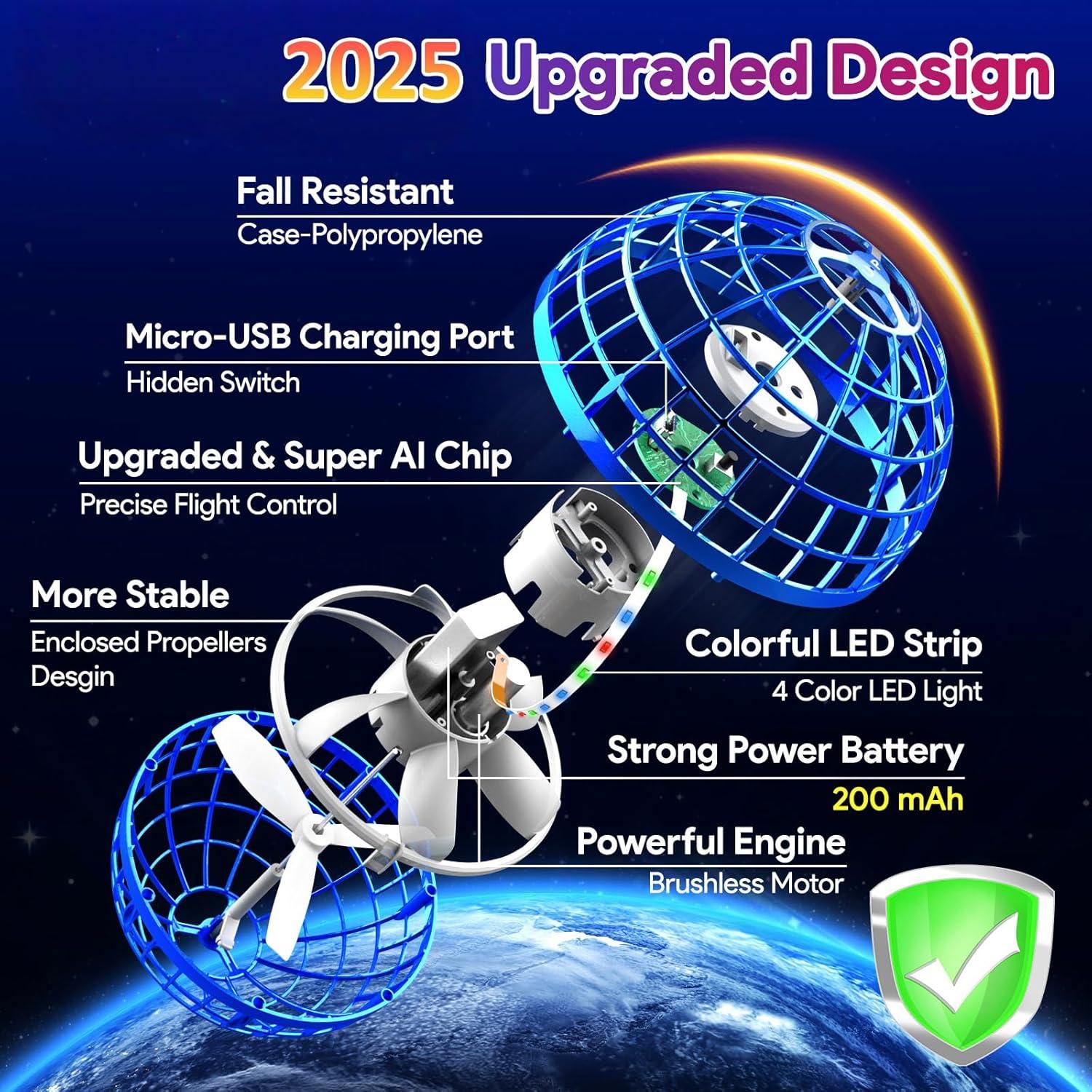 Bola Voladora Orbital DONGGUAN TSM006 Azul, Juguete Flotante LED