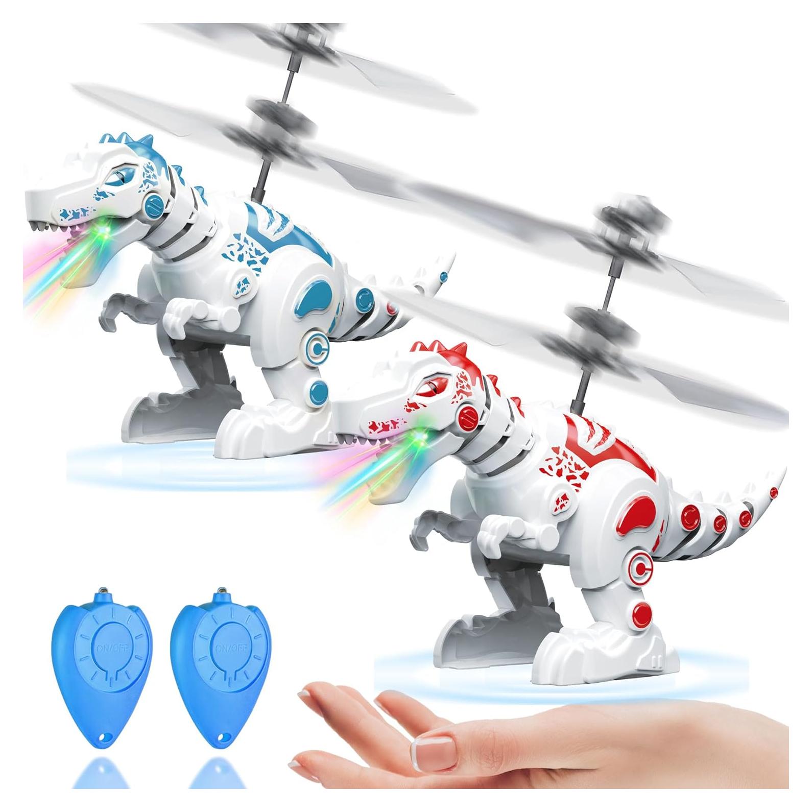 Paquete de 2 Juguetes Voladores Dinosaurio Amiline con LED