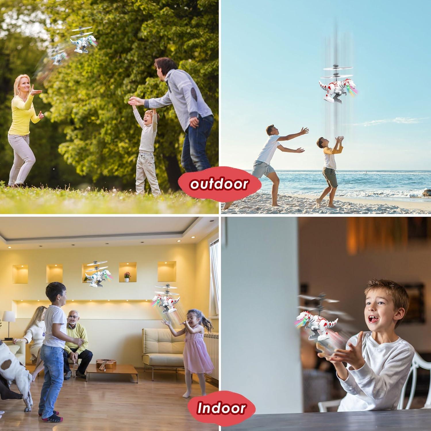 Paquete de 2 Juguetes Voladores Dinosaurio Amiline con LED