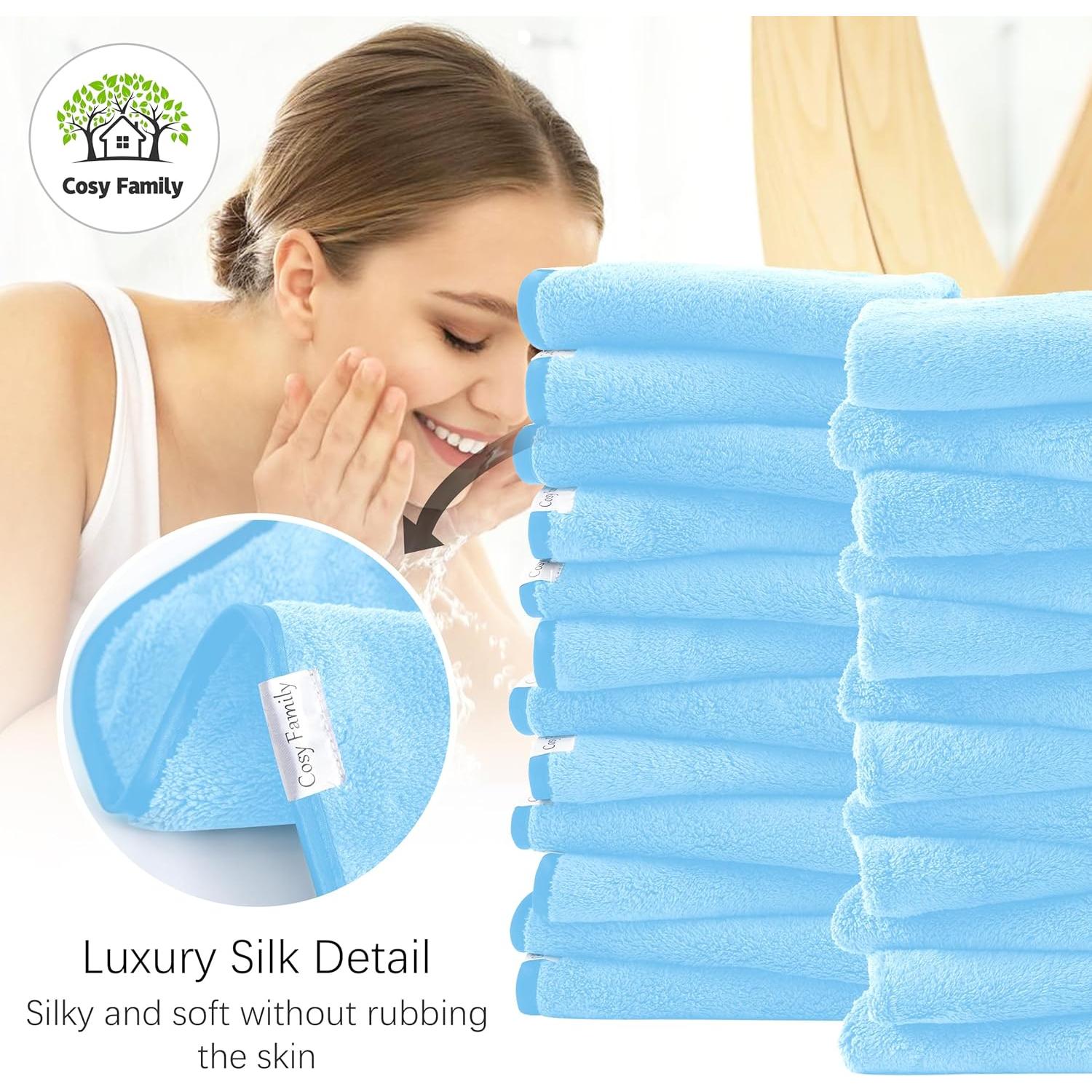 Juego de 24 Paños de Baño Cosy Family Aguamarina 30x30 cm