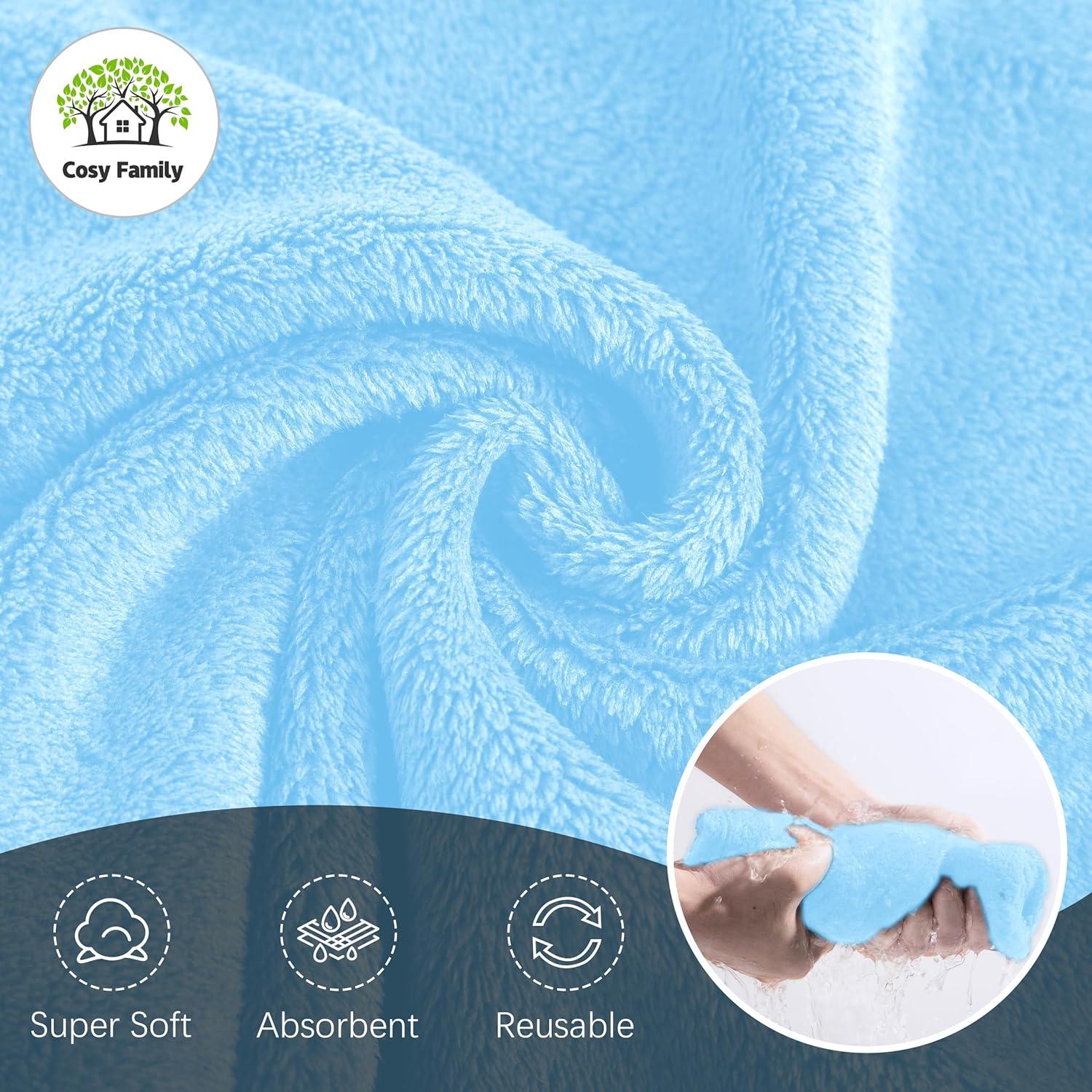 Juego de 24 Paños de Baño Cosy Family Aguamarina 30x30 cm