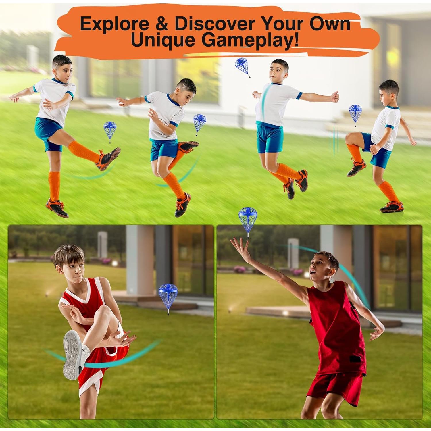 Pelota Saltarina Voladora LEMATRIX Azul - Juguete Interactivo 6-12 Años