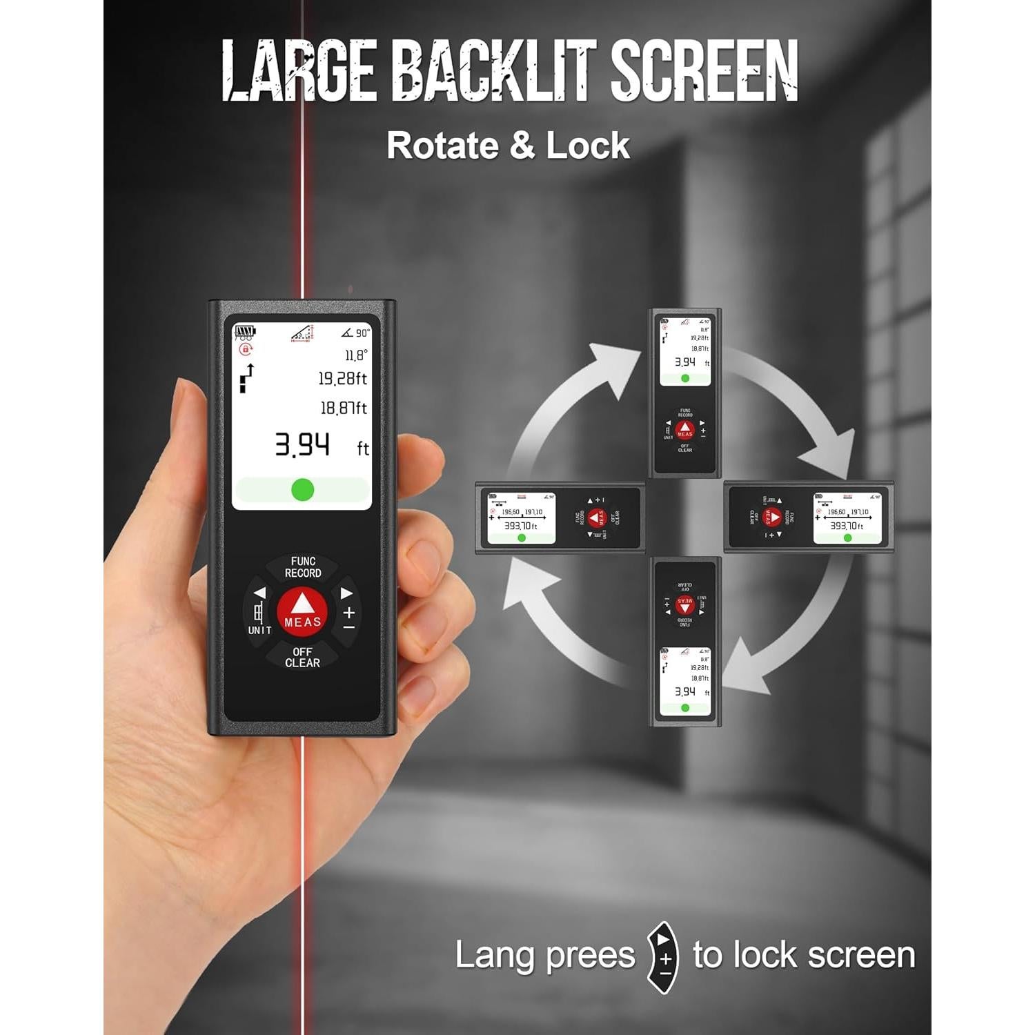 Medidor Láser Dual COROLLATA TZCB120 120m Aluminio Negro