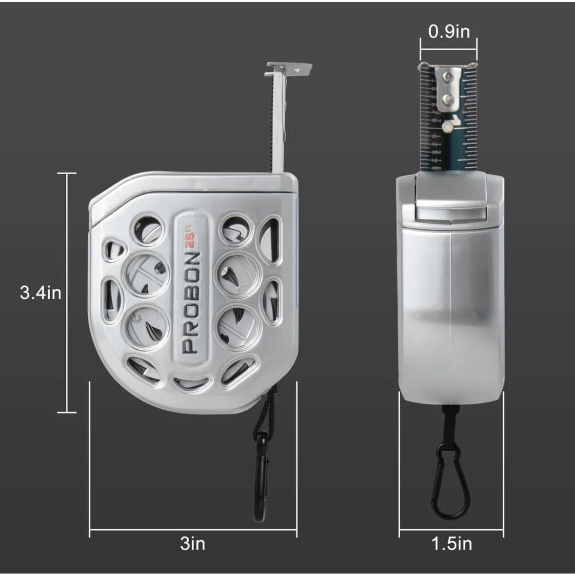 Cinta Métrica Magnética PROBON 7.62m Acero Inoxidable Autocierre