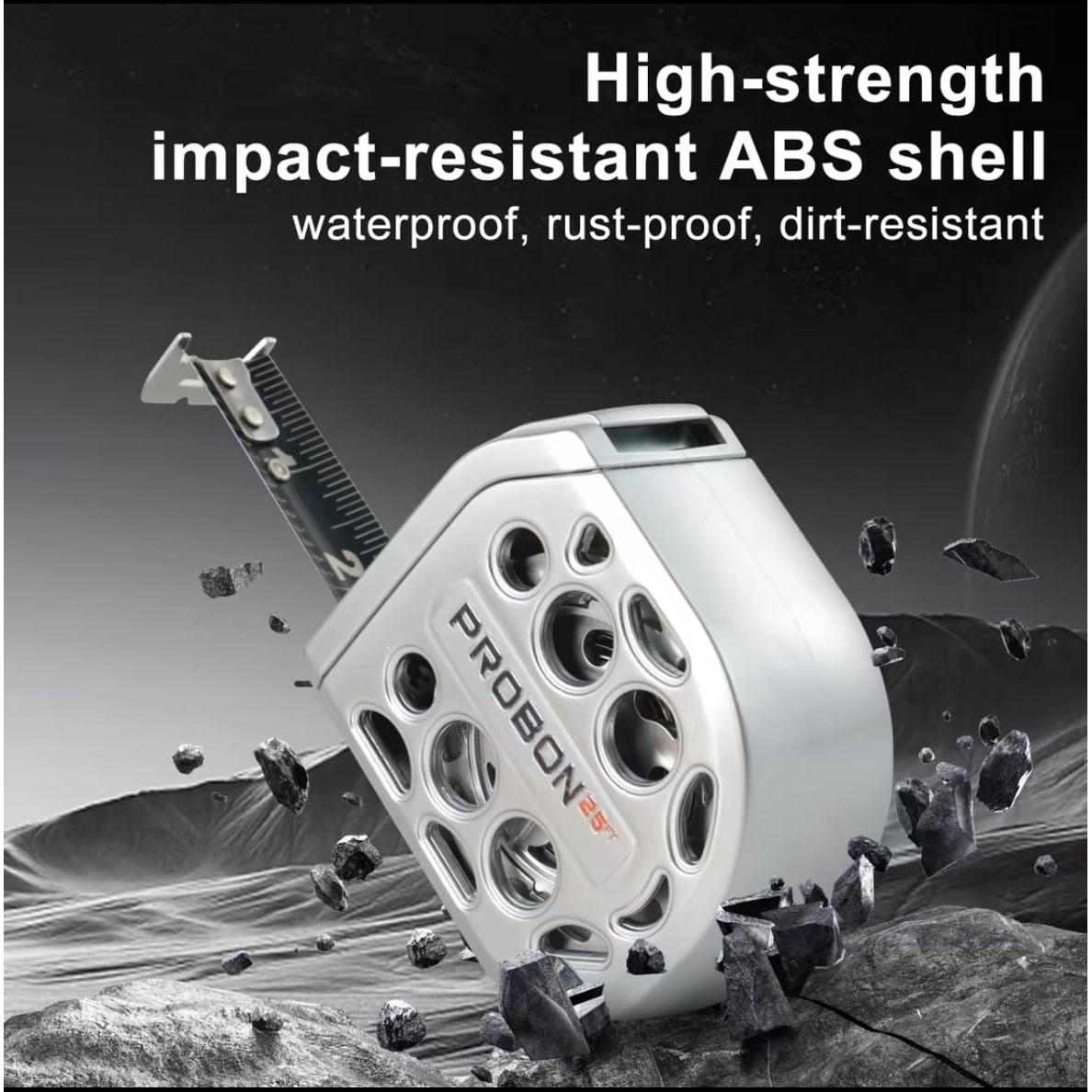 Cinta Métrica Magnética PROBON 7.62m Acero Inoxidable Autocierre