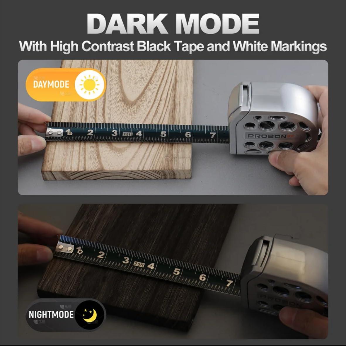 Cinta Métrica Magnética PROBON 7.62m Acero Inoxidable Autocierre