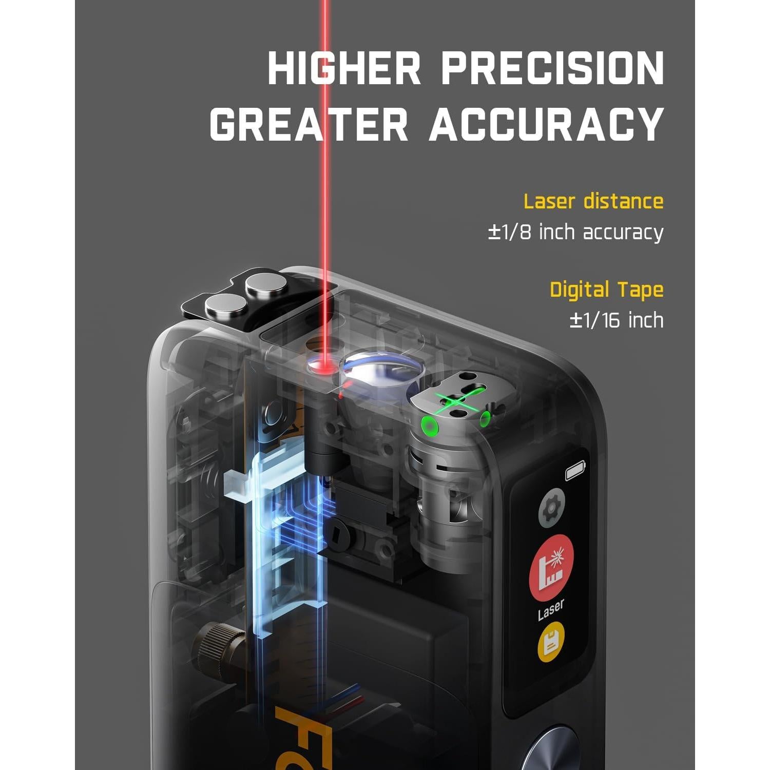 Medidor de Cinta Láser Digital 3-en-1 Fanttik A10 Apex