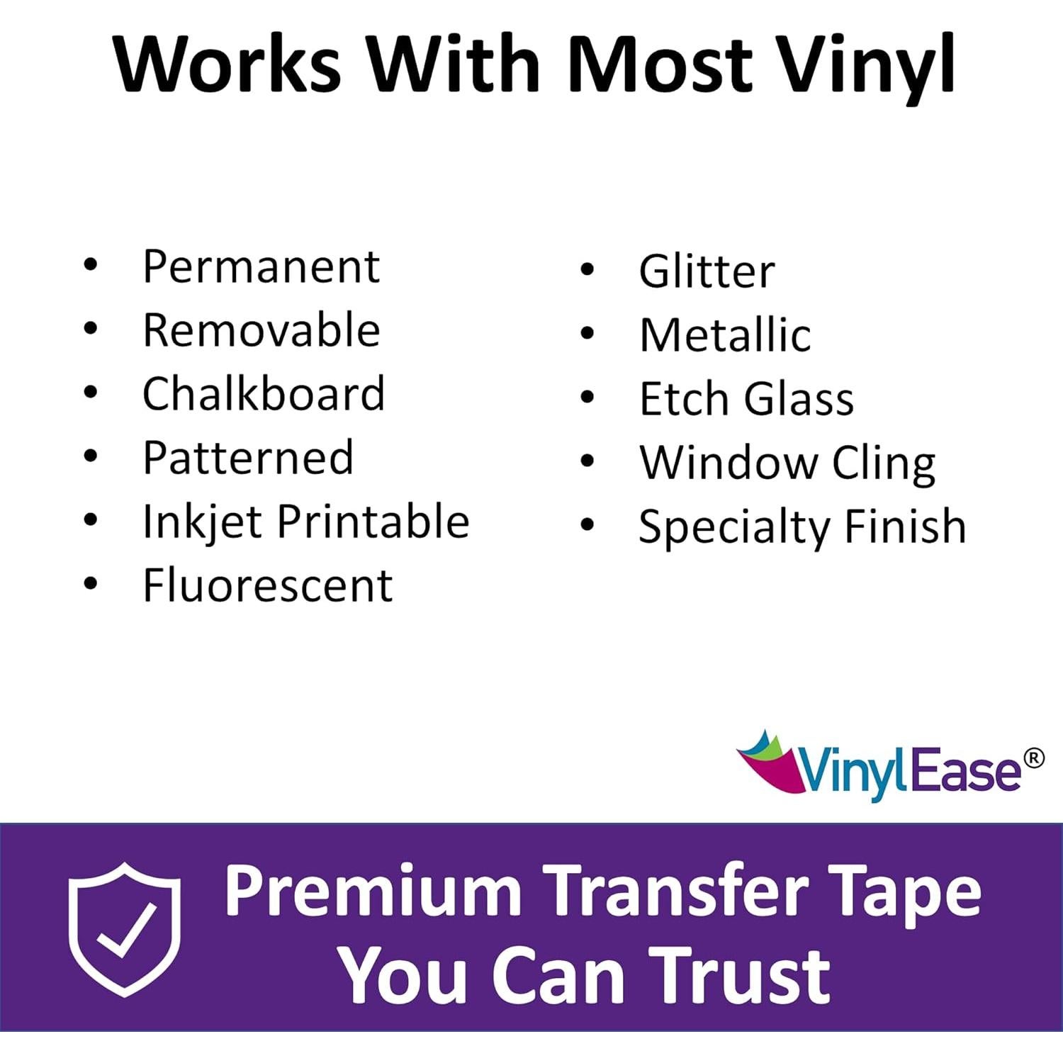 Cinta de Transferencia de Papel Vinyl Ease 30.48 cm x 30.48 m Tack Medio-Alto
