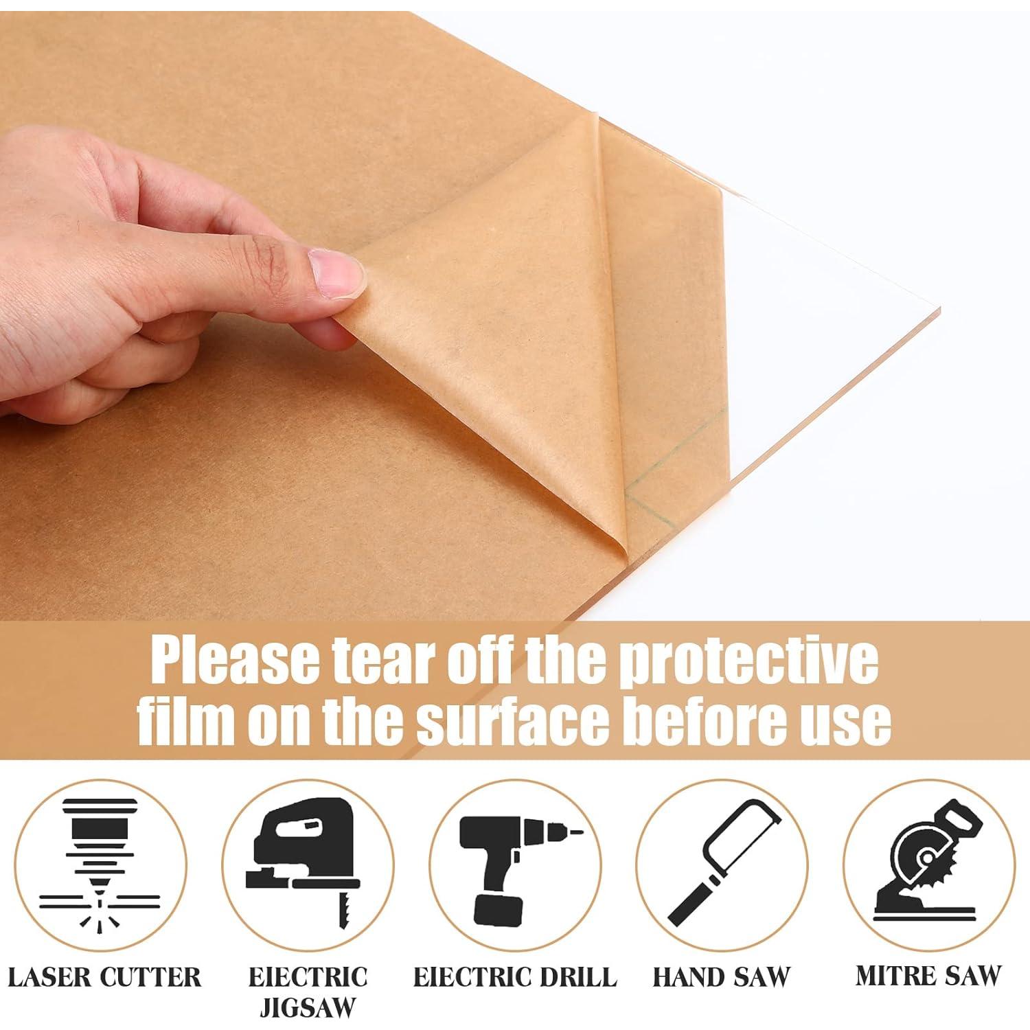 10 Hojas Acrílicas Claras Wesiti 30x40 cm 3 mm para DIY