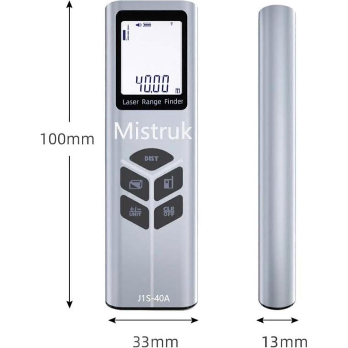 Medidor de Distancia Láser Mistruk J1S-40A 40m con Nivel