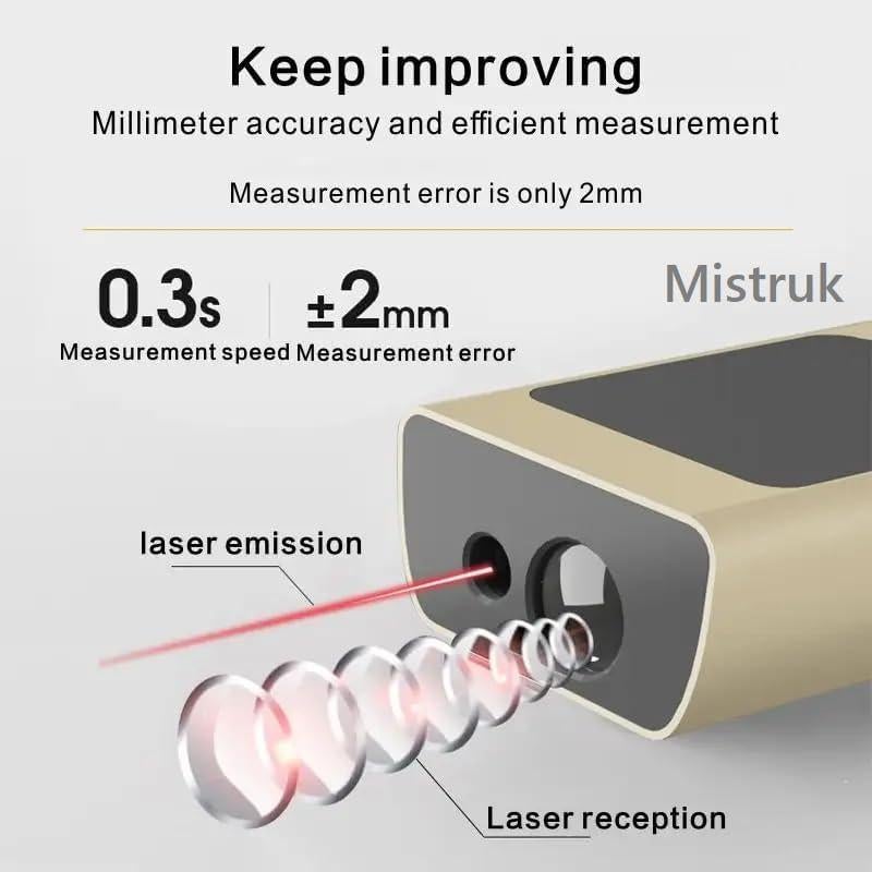 Medidor de Distancia Láser Mistruk J1S-40A 40m con Nivel