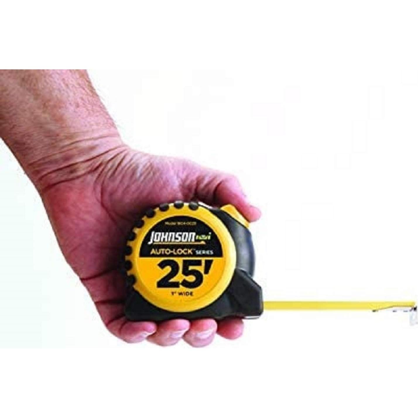 Cinta de Medir Auto-Lock Johnson 7.6 m x 2.54 cm Negra/Amarilla