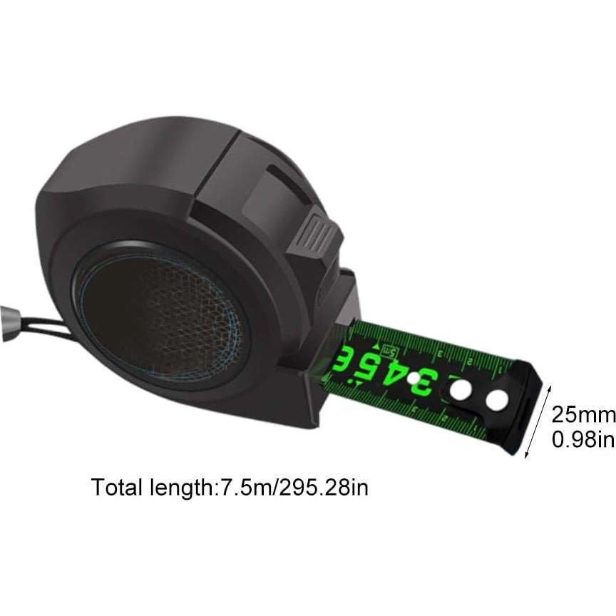 Cinta Métrica Fluorescente Xiaokeis 7.5m Auto-Bloqueo Negra